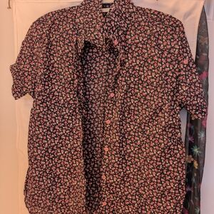 Route 66 Black and Pink Floral Women's Shirt